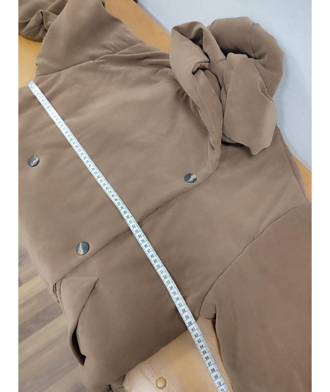 MAX MARA Коричневое полиэстеровое пальто, фото 8