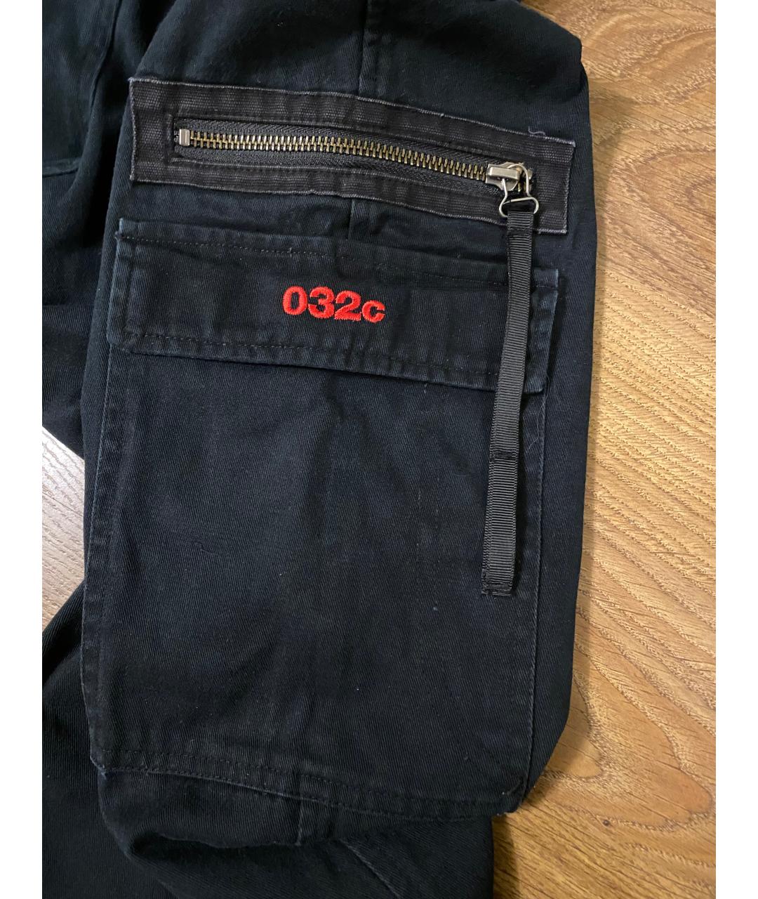 032C Черные хлопковые повседневные брюки, фото 6