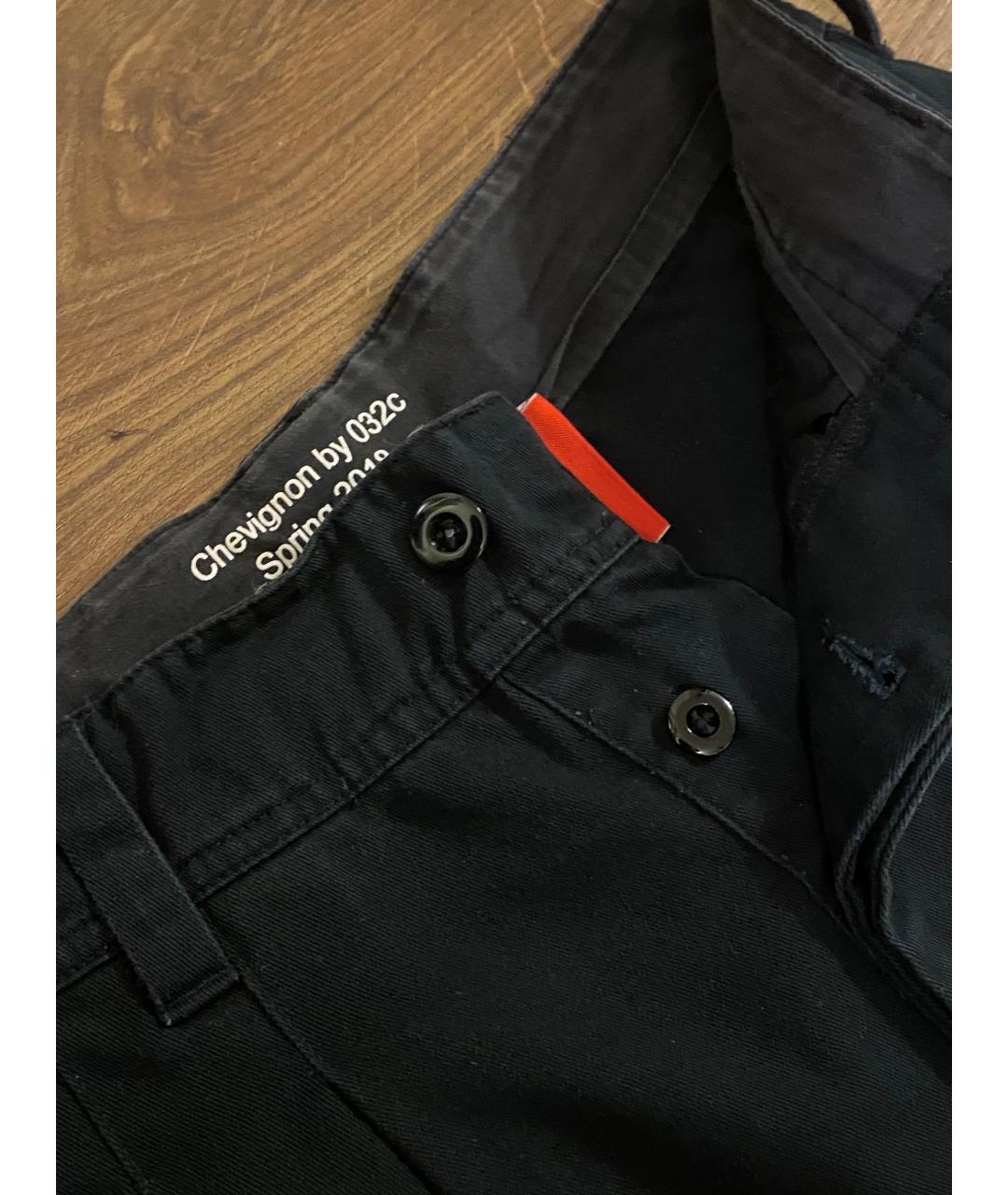 032C Черные хлопковые повседневные брюки, фото 3