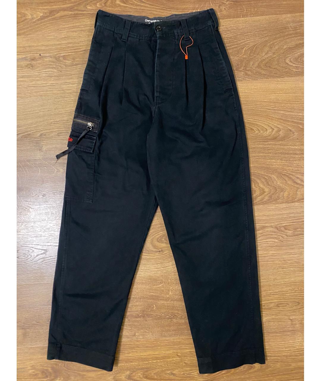 032C Черные хлопковые повседневные брюки, фото 8