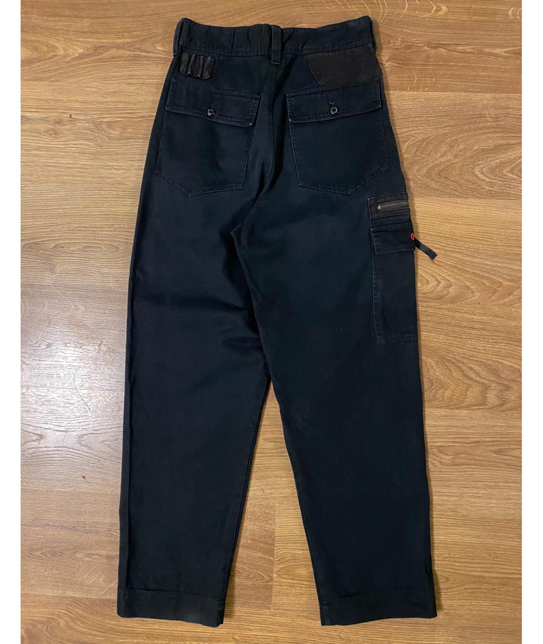 032C Черные хлопковые повседневные брюки, фото 2