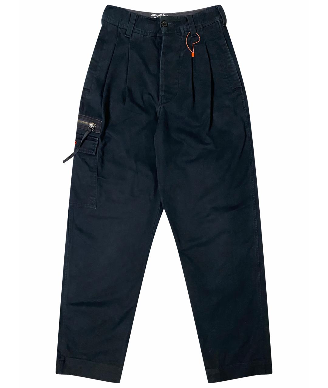 032C Черные хлопковые повседневные брюки, фото 1