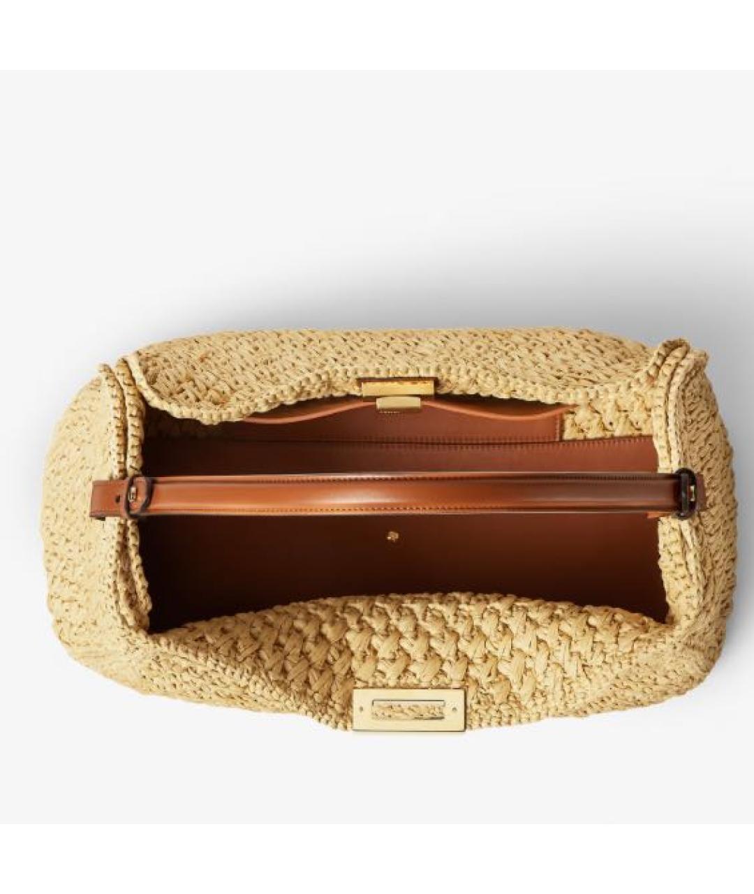 FENDI Бежевая пелетеная сумка через плечо, фото 4