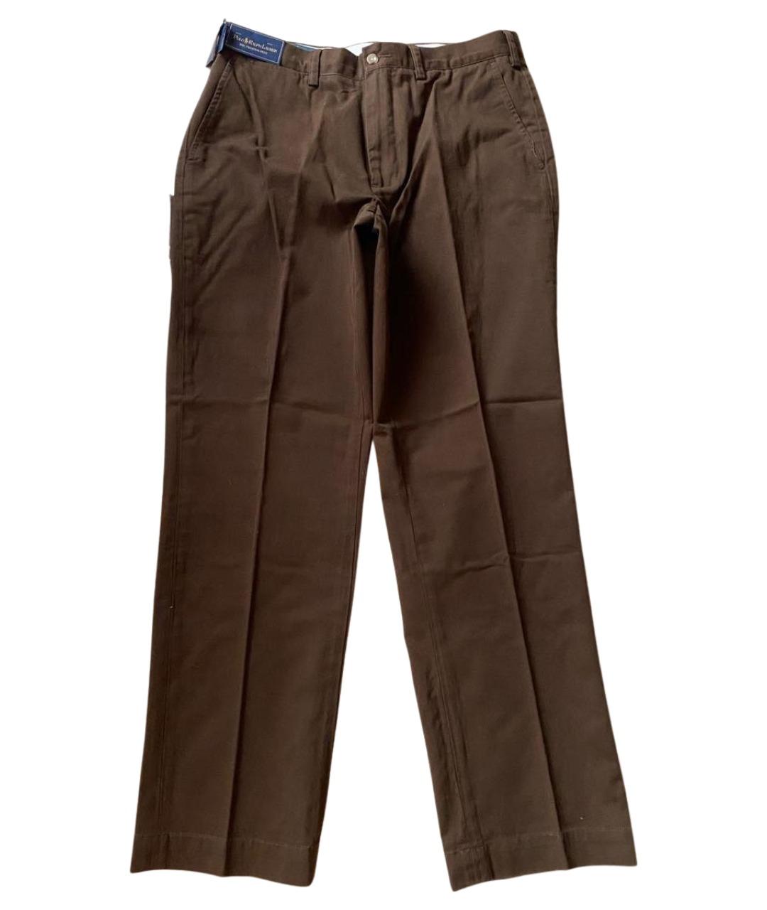 POLO RALPH LAUREN Коричневые хлопковые брюки чинос, фото 1