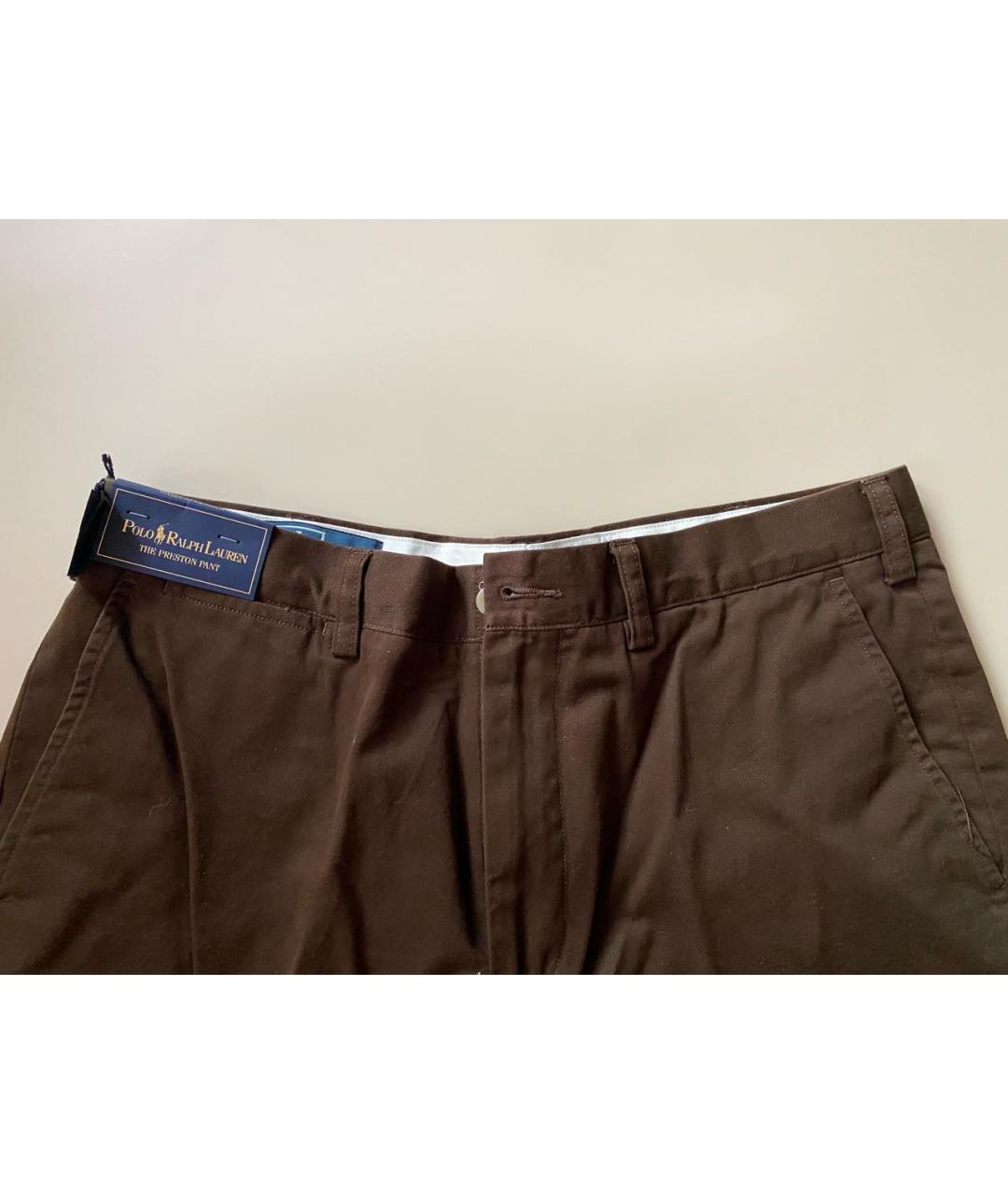 POLO RALPH LAUREN Коричневые хлопковые брюки чинос, фото 5