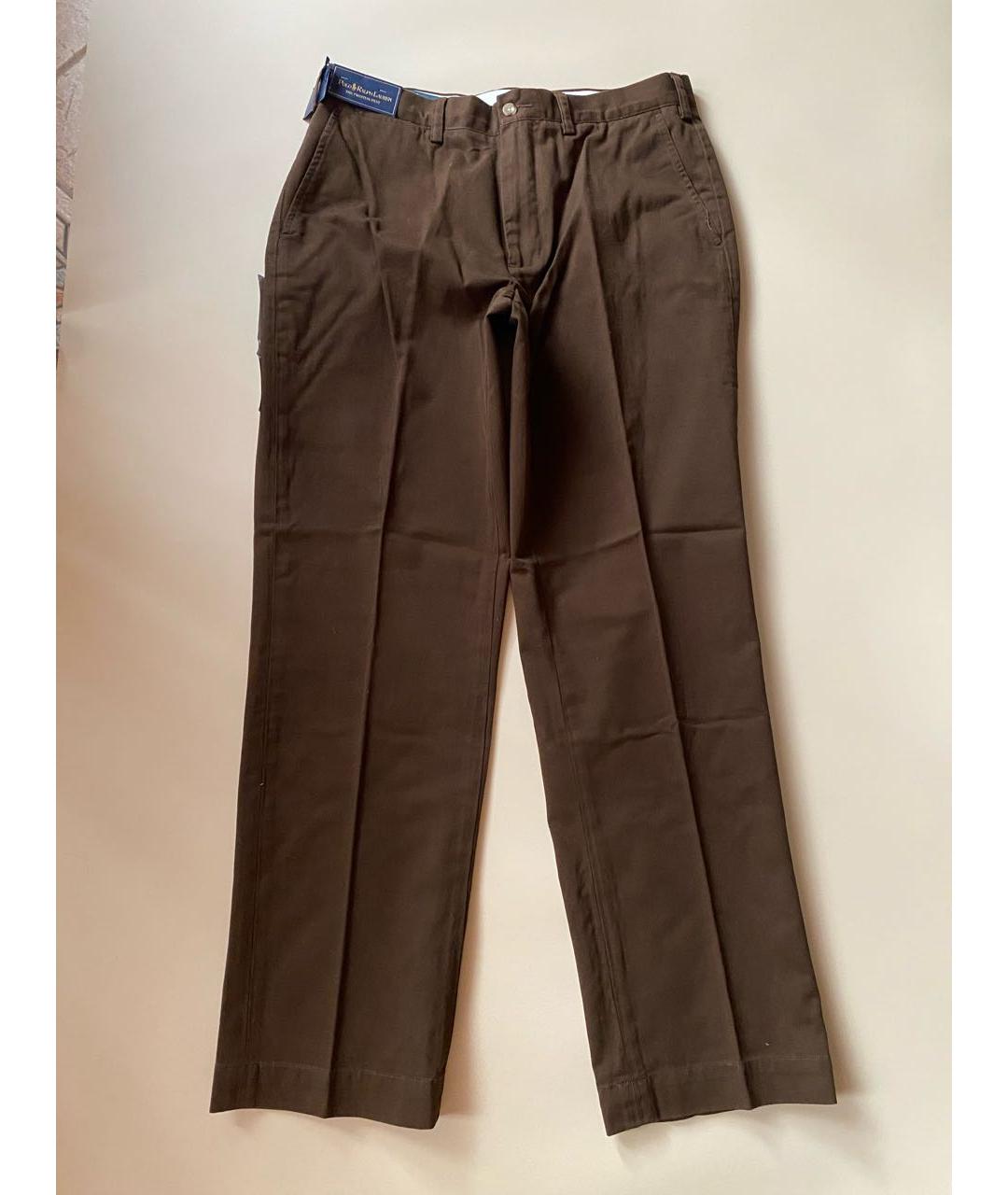 POLO RALPH LAUREN Коричневые хлопковые брюки чинос, фото 9