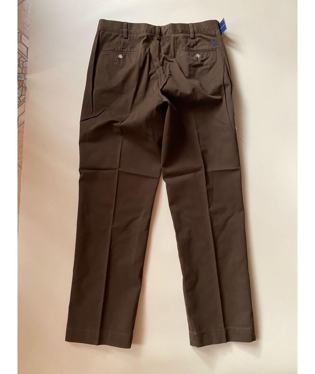 POLO RALPH LAUREN Коричневые хлопковые брюки чинос, фото 2
