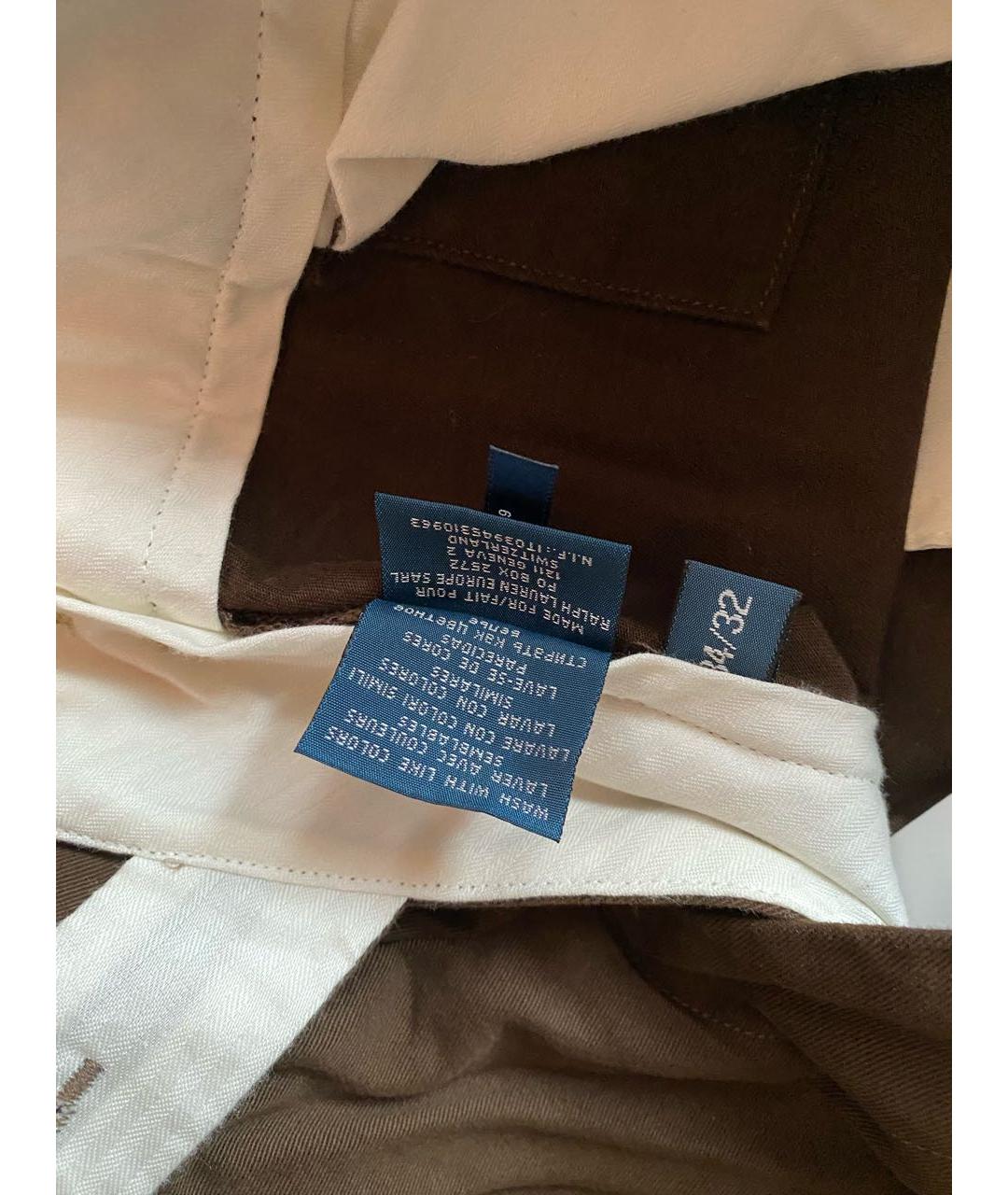 POLO RALPH LAUREN Коричневые хлопковые брюки чинос, фото 7