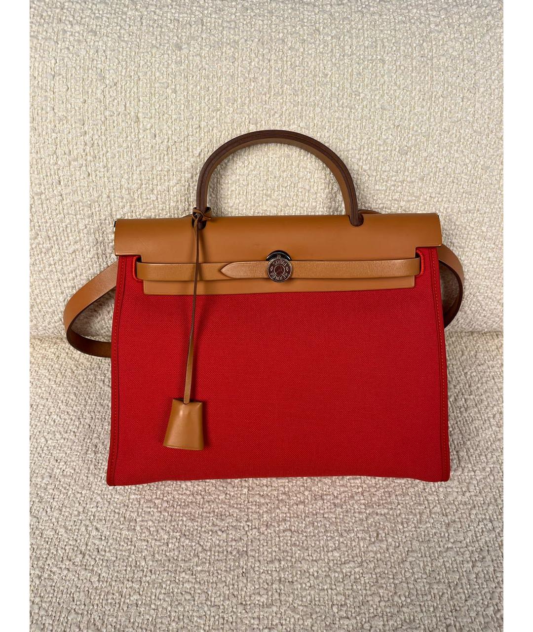 HERMES Красная кожаная сумка через плечо, фото 9
