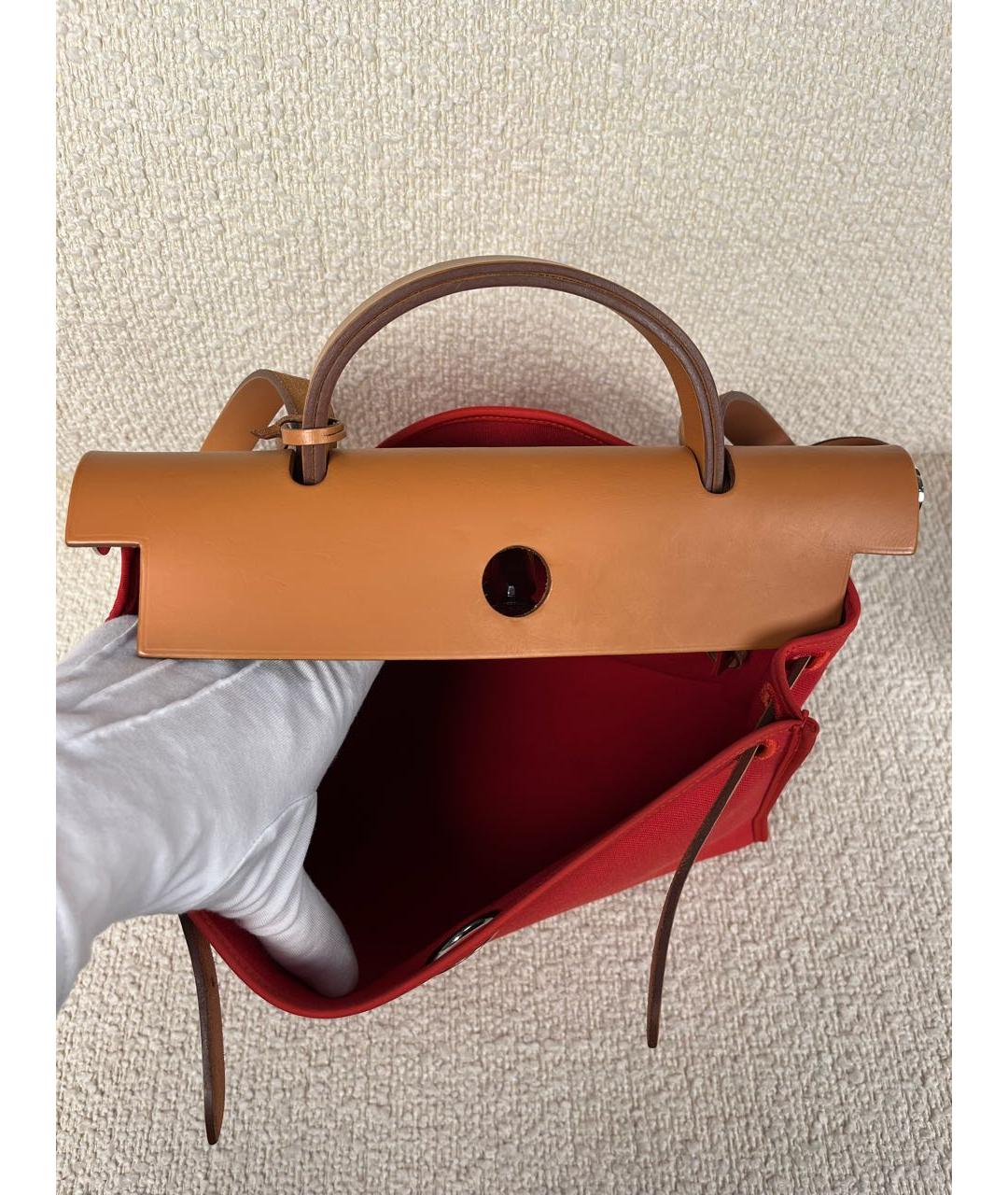 HERMES Красная кожаная сумка через плечо, фото 4