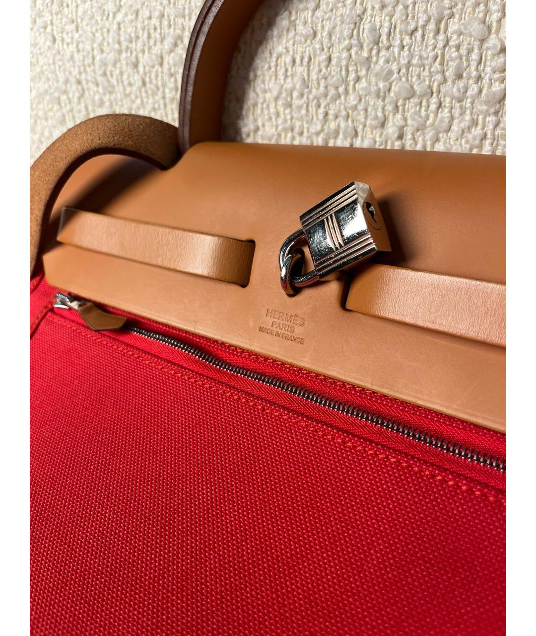 HERMES Красная кожаная сумка через плечо, фото 8