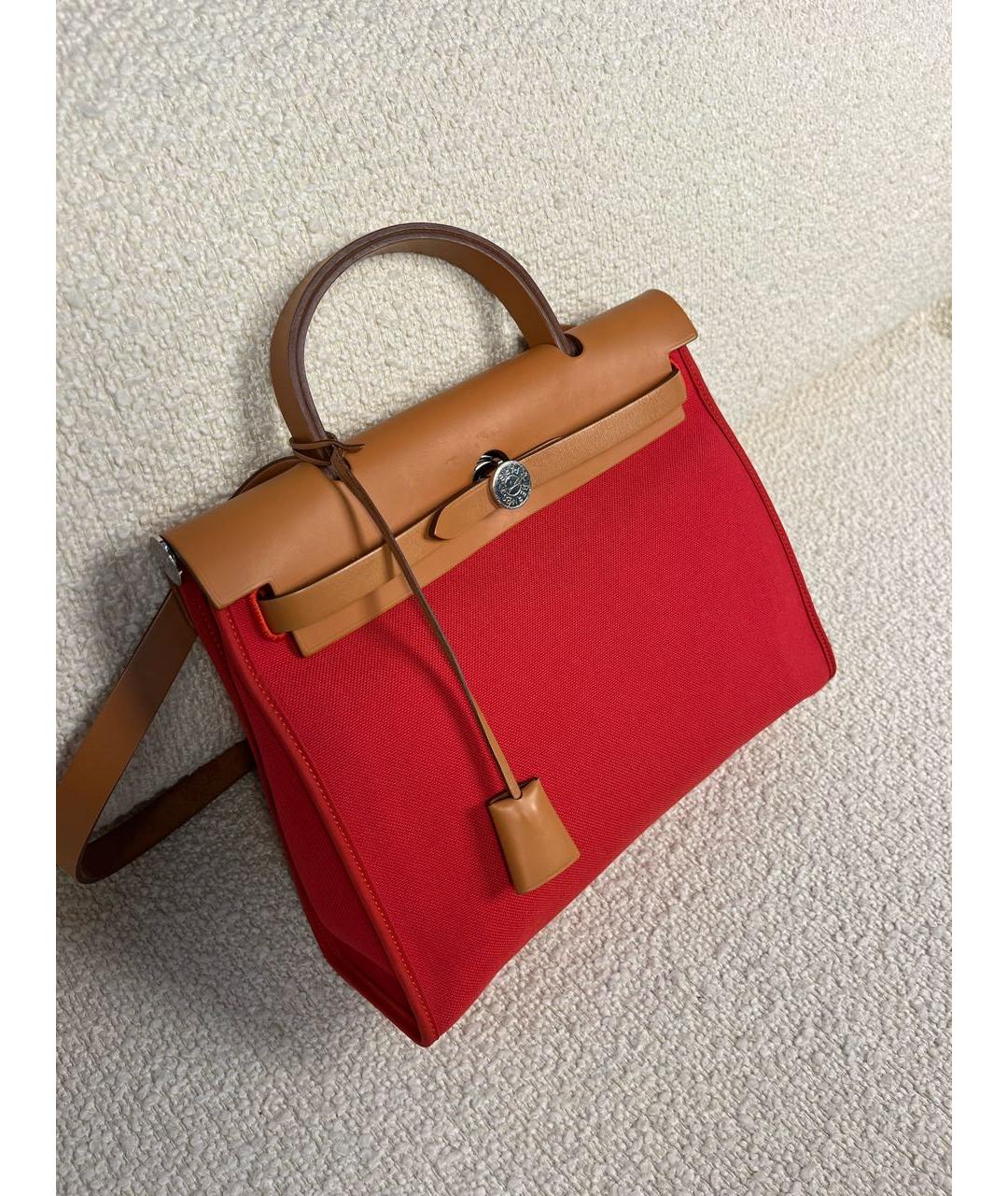 HERMES Красная кожаная сумка через плечо, фото 2