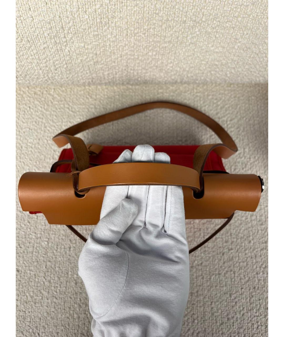 HERMES Красная кожаная сумка через плечо, фото 6