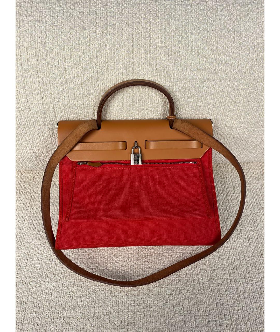 HERMES Красная кожаная сумка через плечо, фото 3