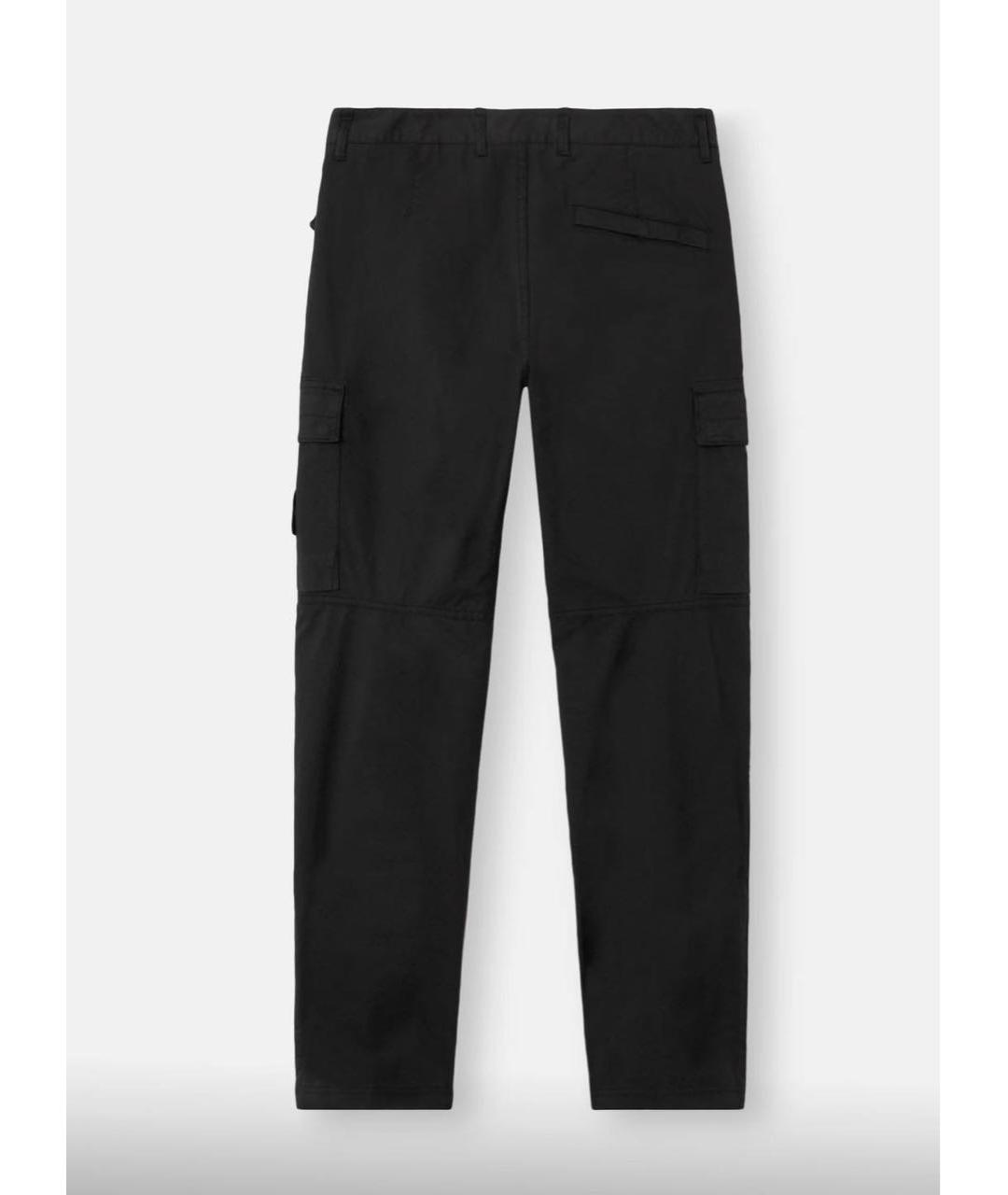 STONE ISLAND Черные хлопковые повседневные брюки, фото 2