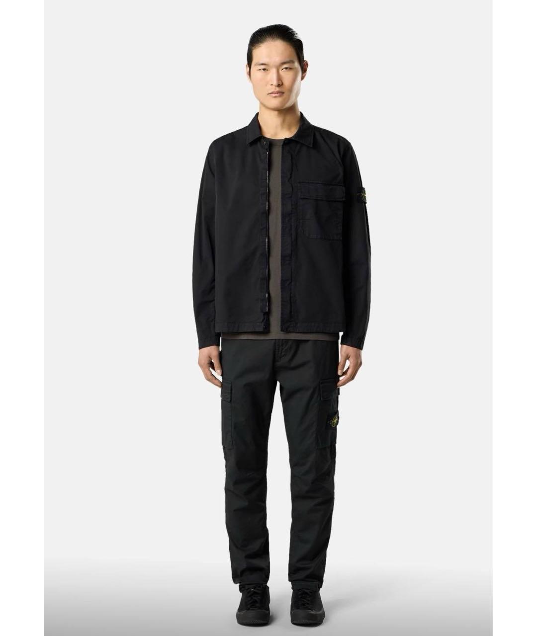 STONE ISLAND Черные хлопковые повседневные брюки, фото 5