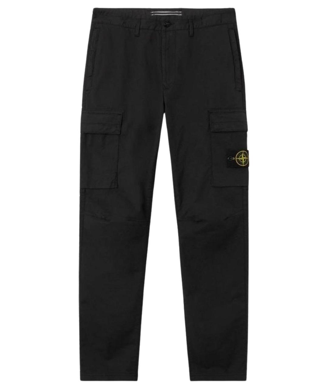 STONE ISLAND Черные хлопковые повседневные брюки, фото 1