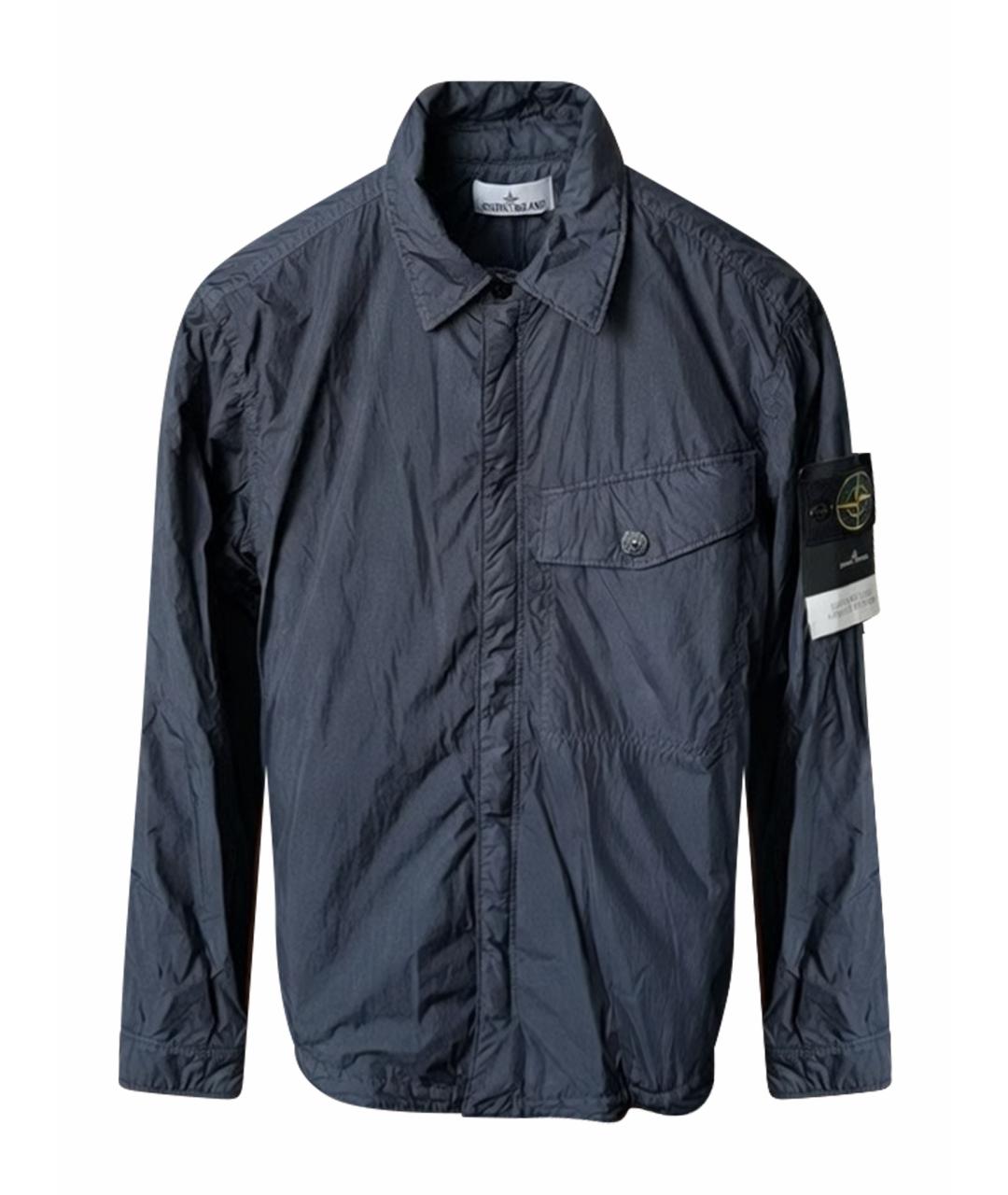 STONE ISLAND Темно-синяя полиамидовая куртка, фото 1