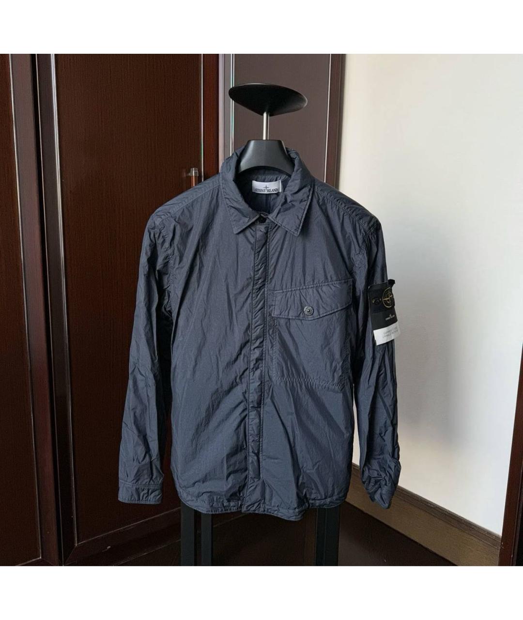 STONE ISLAND Темно-синяя полиамидовая куртка, фото 5