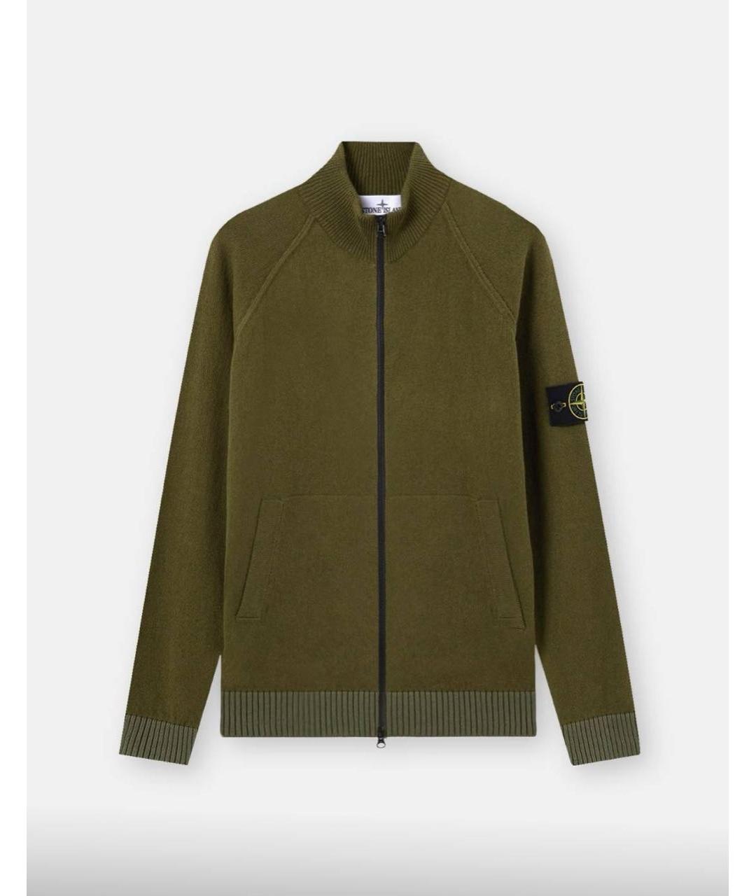 STONE ISLAND Хаки хлопковый кардиган, фото 6