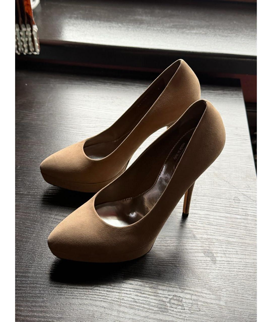 GUCCI Бежевые замшевые туфли, фото 7