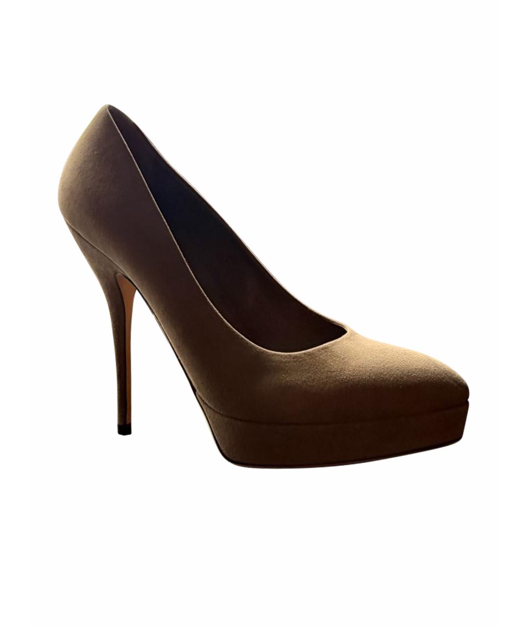 GUCCI Бежевые замшевые туфли, фото 1