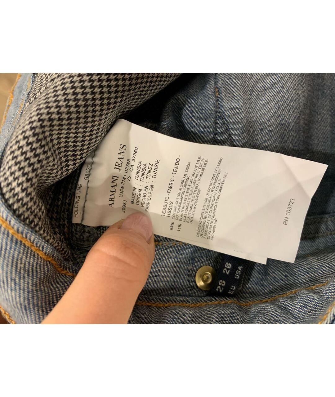 ARMANI JEANS Синие деним шорты, фото 4