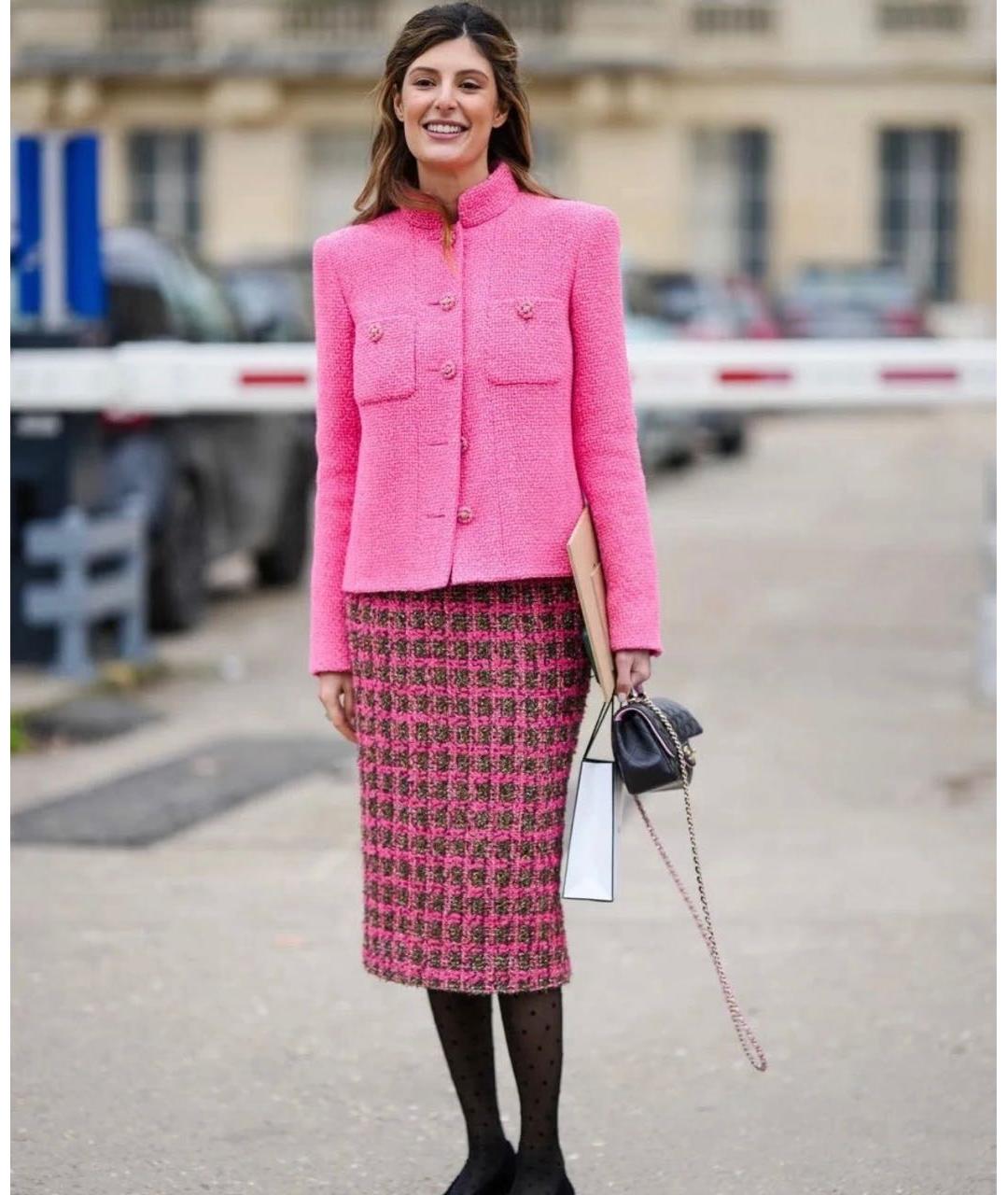 CHANEL Фуксия твидовый жакет/пиджак, фото 3