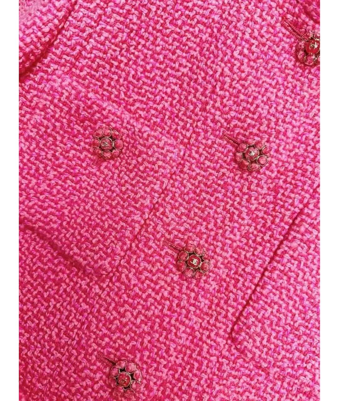 CHANEL Фуксия твидовый жакет/пиджак, фото 4