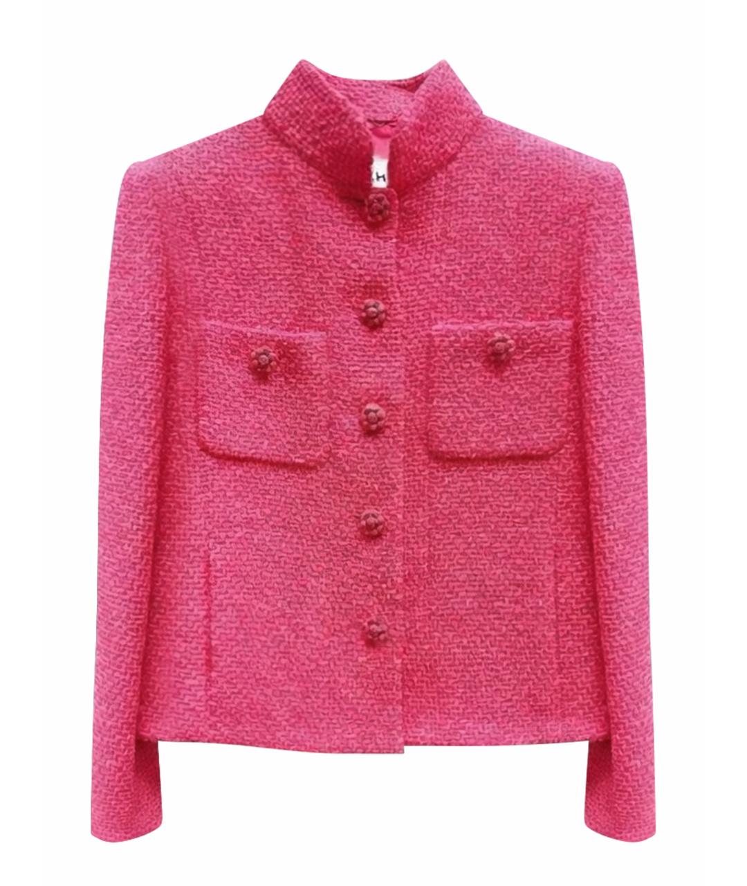 CHANEL Фуксия твидовый жакет/пиджак, фото 1