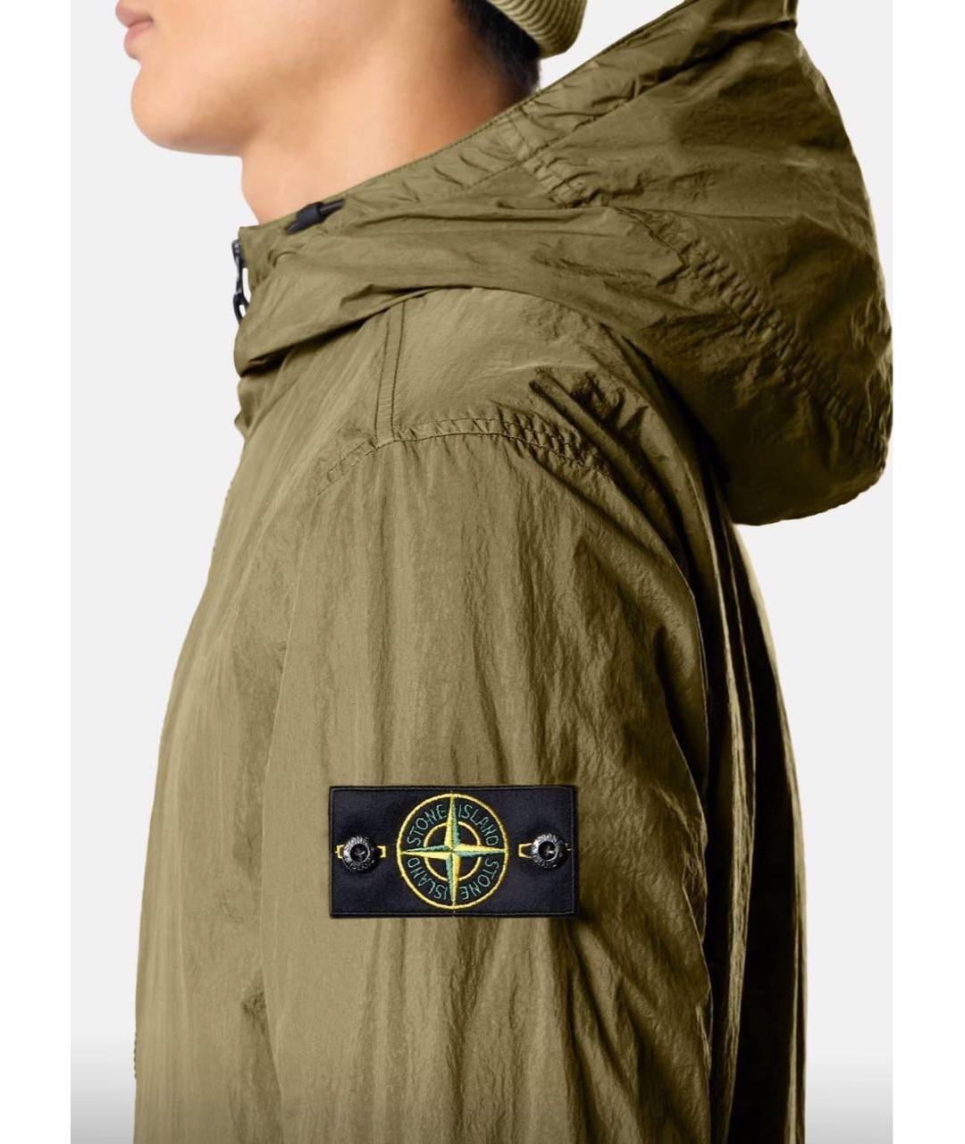 STONE ISLAND Хаки полиамидовая куртка, фото 3