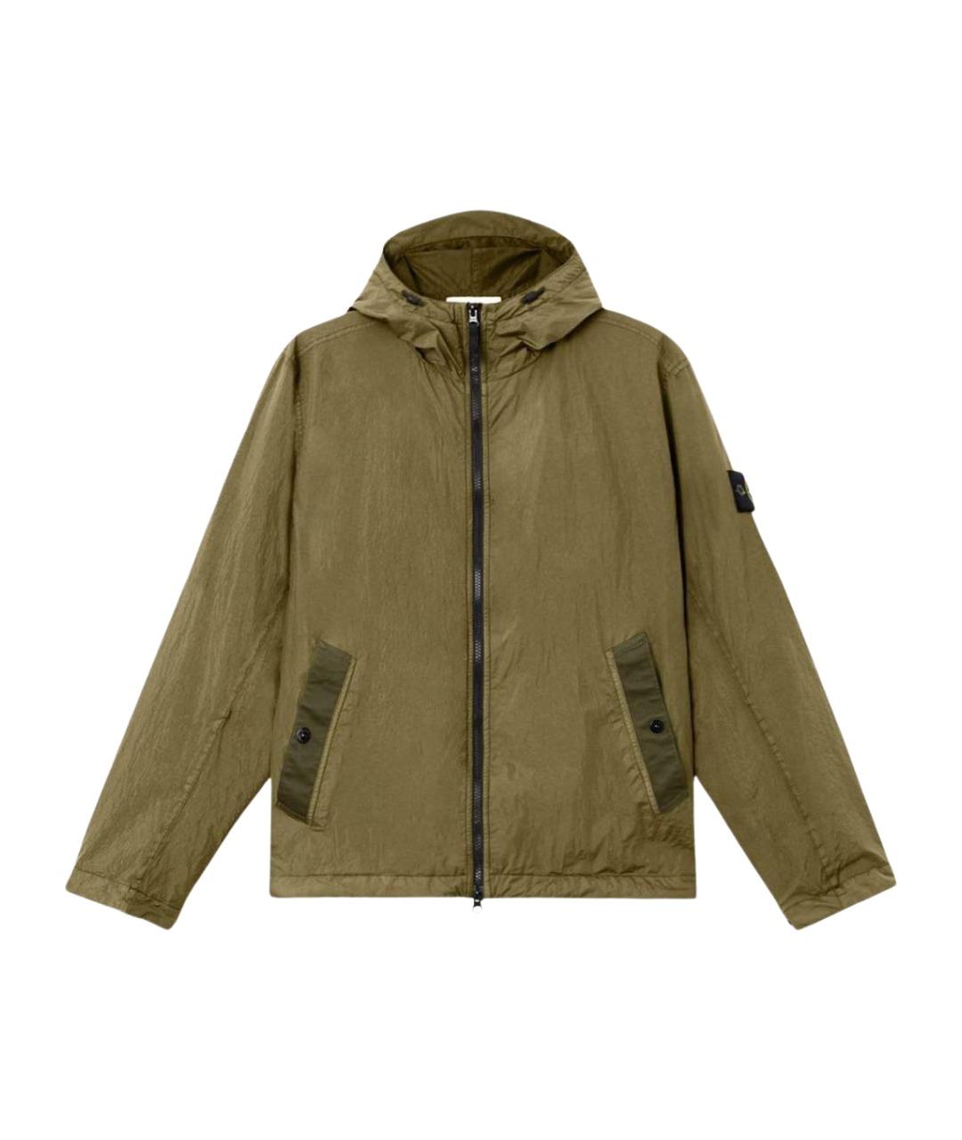 STONE ISLAND Хаки полиамидовая куртка, фото 1