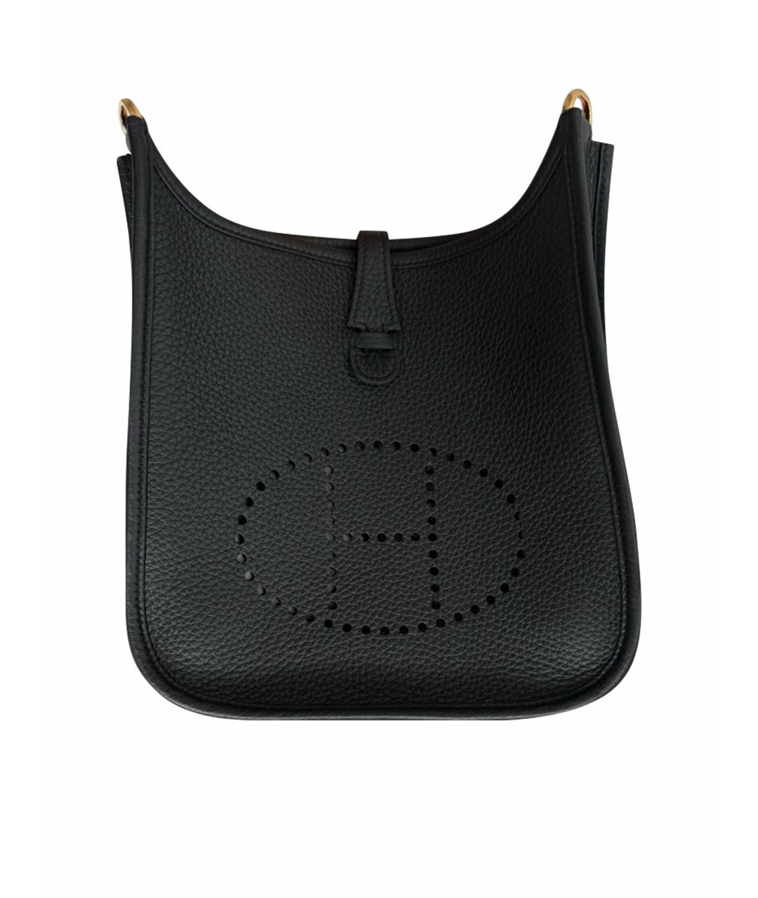 HERMES Черная кожаная сумка через плечо, фото 9