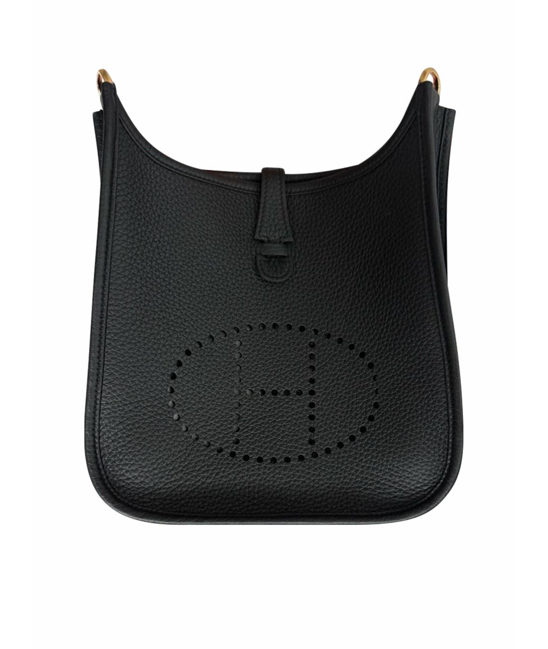 HERMES Черная кожаная сумка через плечо, фото 1