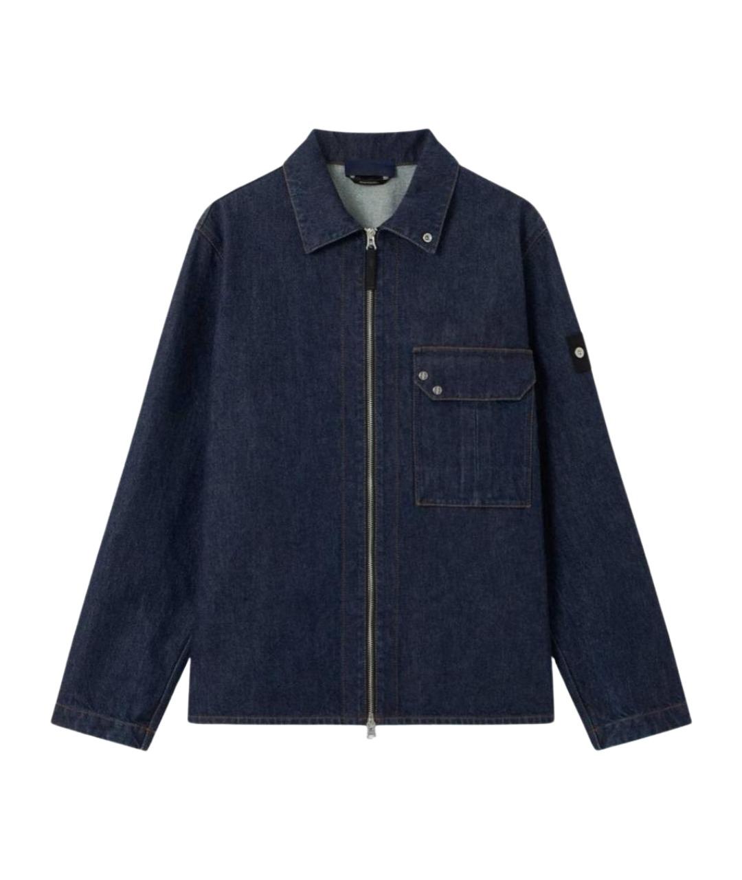 STONE ISLAND Темно-синяя деним куртка, фото 1