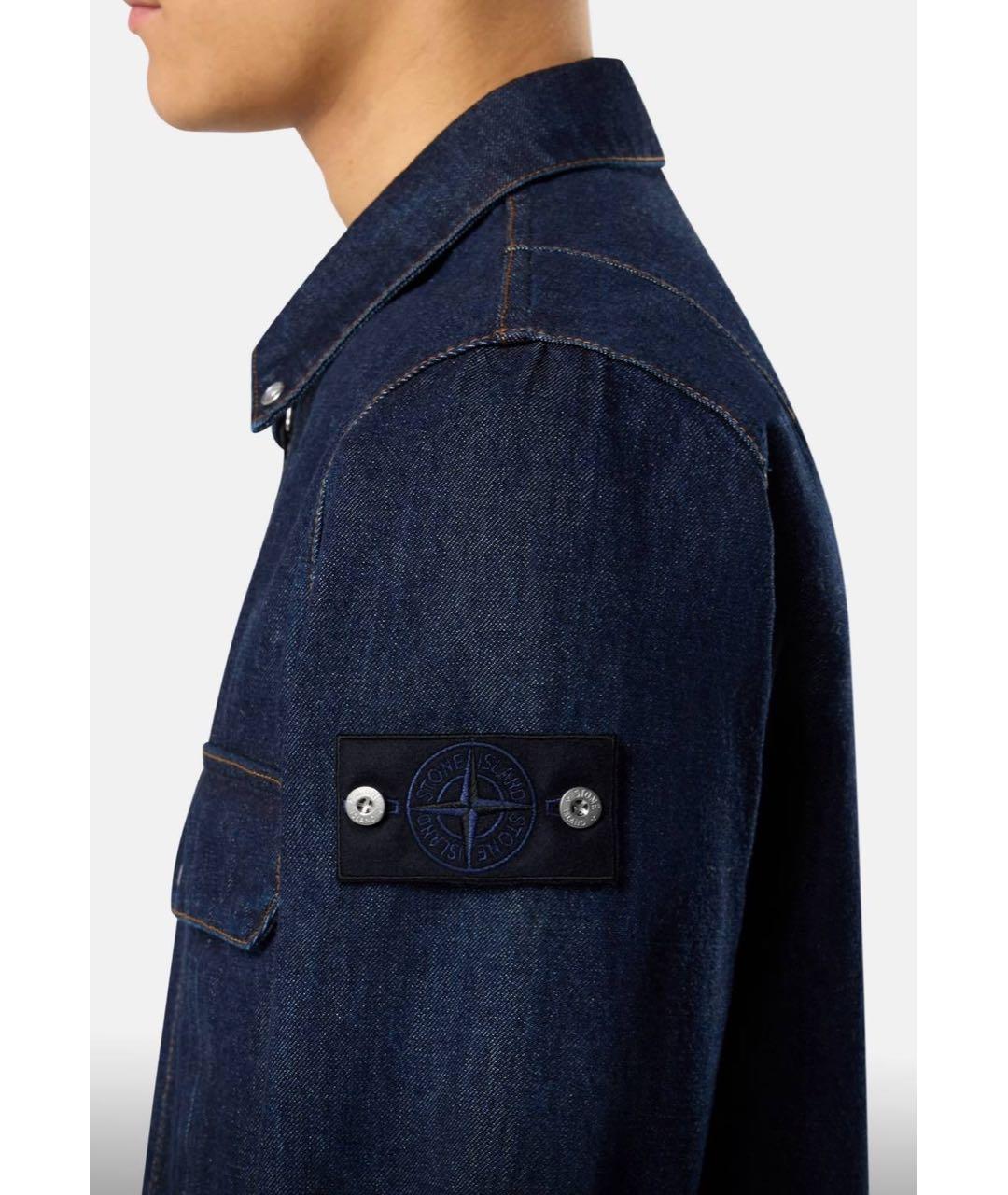 STONE ISLAND Темно-синяя деним куртка, фото 3