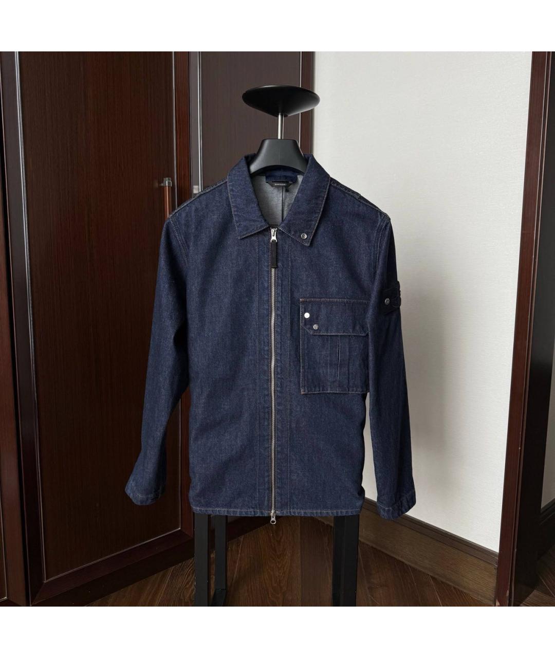 STONE ISLAND Темно-синяя деним куртка, фото 4