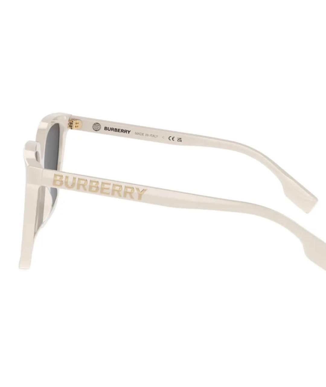 BURBERRY Белые пластиковые солнцезащитные очки, фото 3