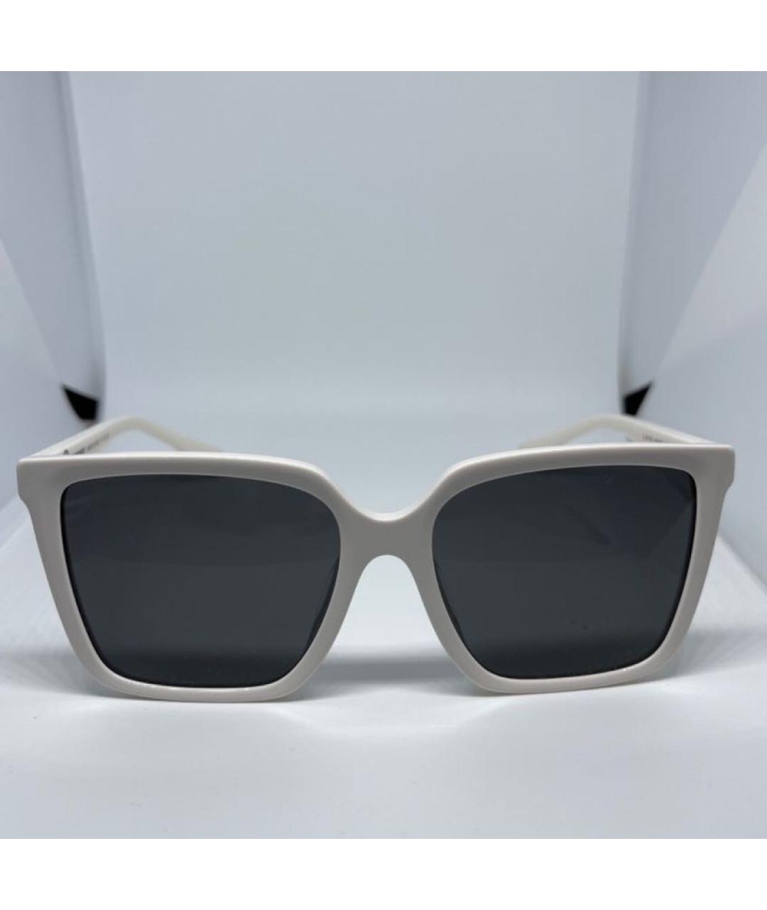 BURBERRY Белые пластиковые солнцезащитные очки, фото 4