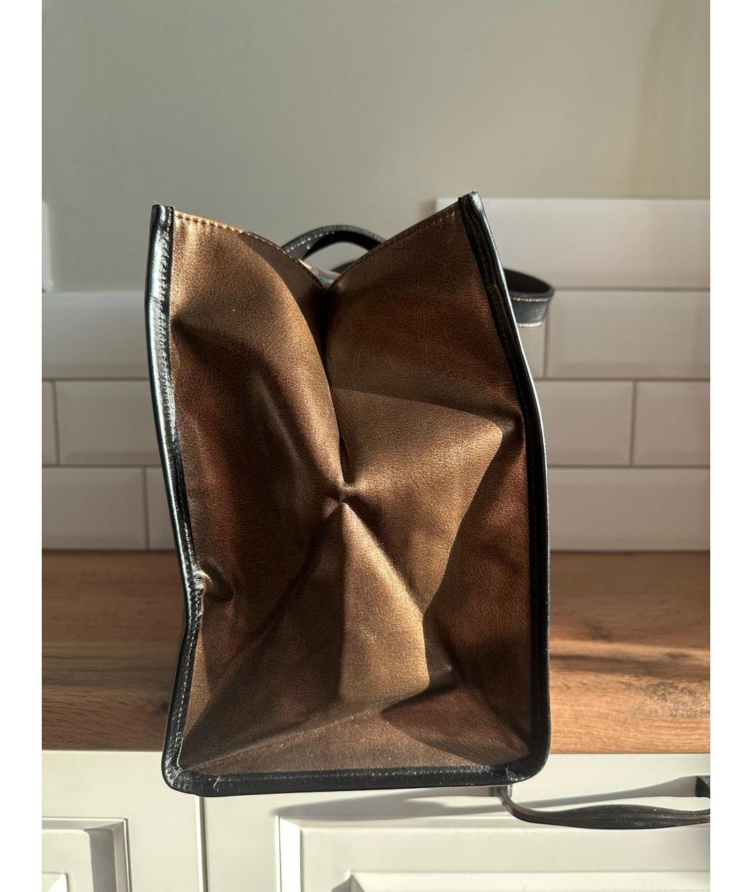 JEAN PAUL GAULTIER Золотая кожаная сумка тоут, фото 3