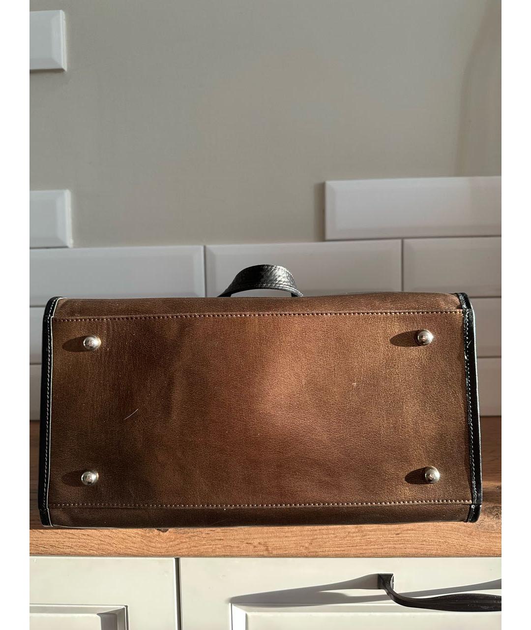 JEAN PAUL GAULTIER Золотая кожаная сумка тоут, фото 5