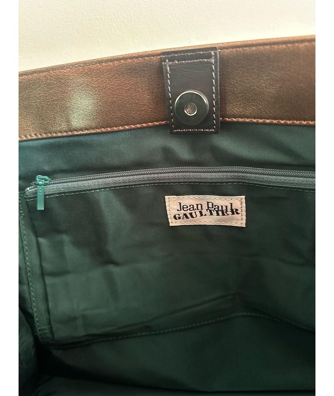 JEAN PAUL GAULTIER Золотая кожаная сумка тоут, фото 6