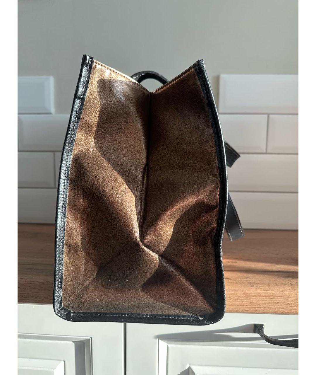 JEAN PAUL GAULTIER Золотая кожаная сумка тоут, фото 4