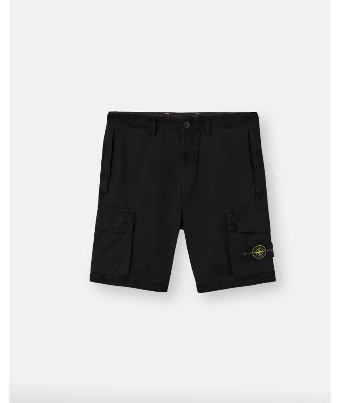 STONE ISLAND Черные хлопковые шорты, фото 6