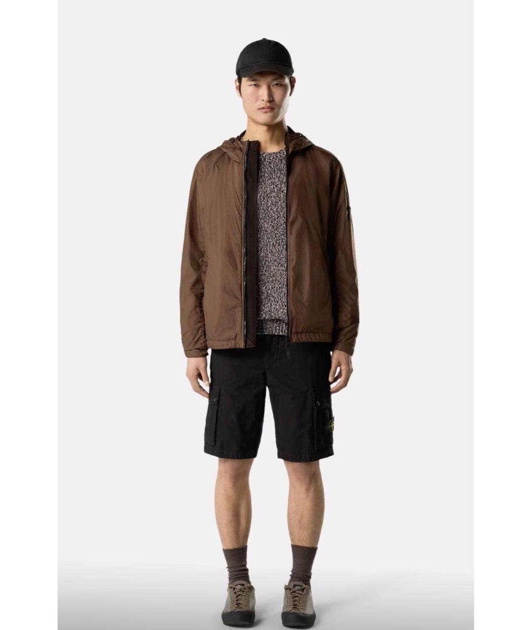 STONE ISLAND Черные хлопковые шорты, фото 4