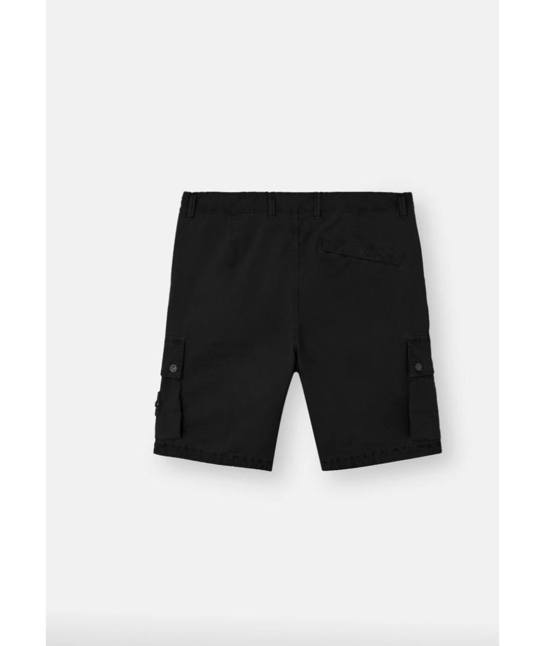 STONE ISLAND Черные хлопковые шорты, фото 2