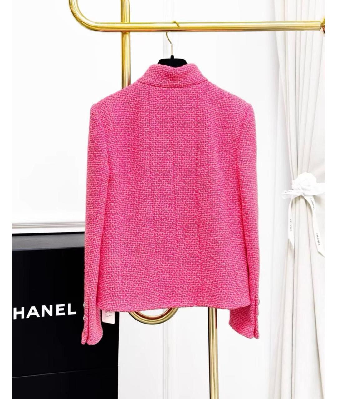 CHANEL Фуксия твидовый жакет/пиджак, фото 3
