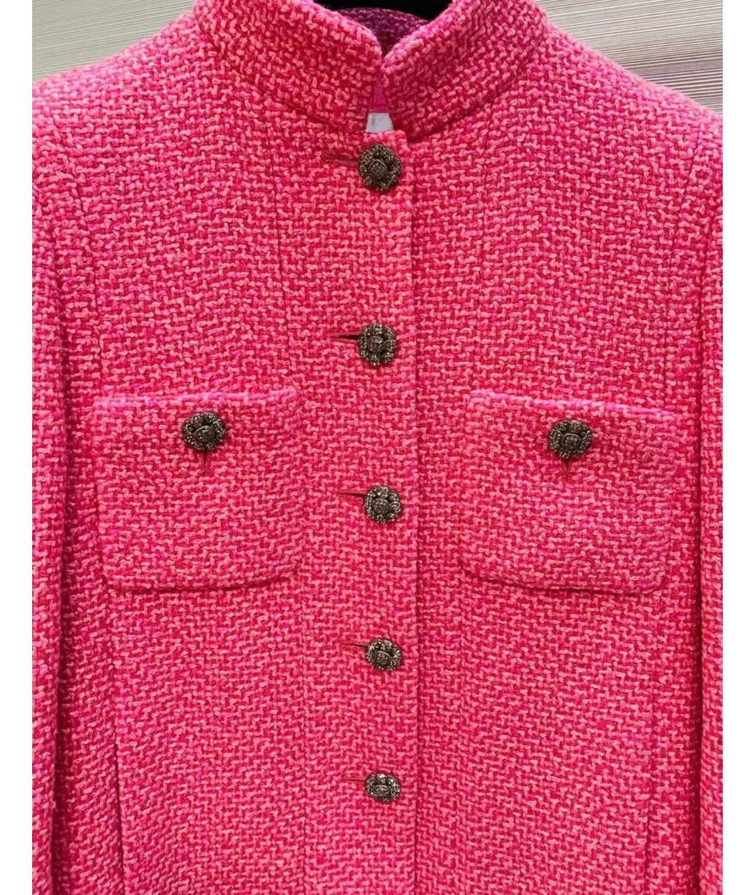 CHANEL Фуксия твидовый жакет/пиджак, фото 4