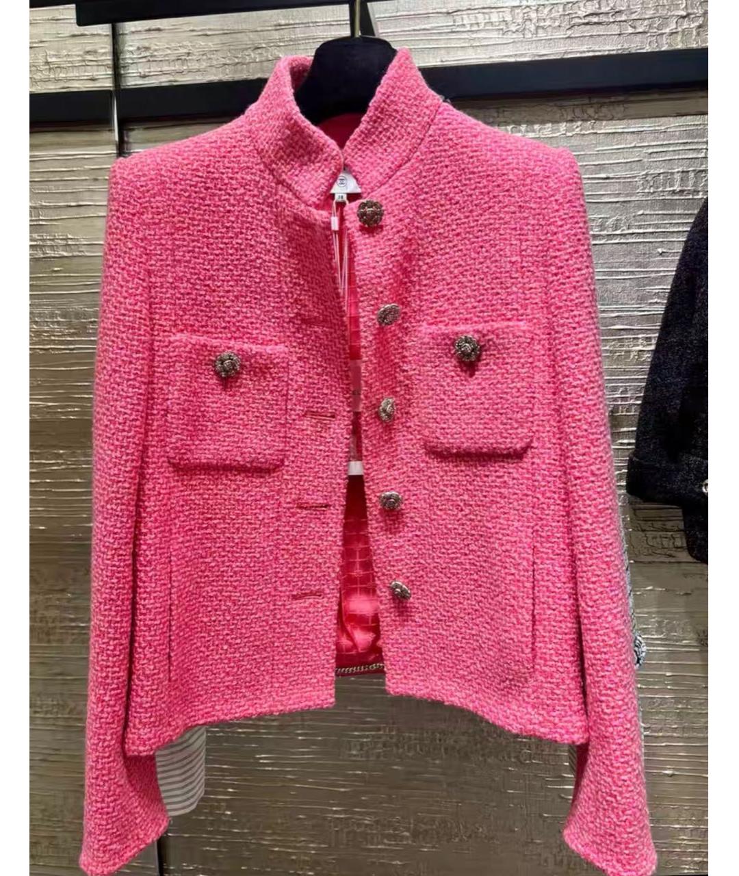 CHANEL Фуксия твидовый жакет/пиджак, фото 6