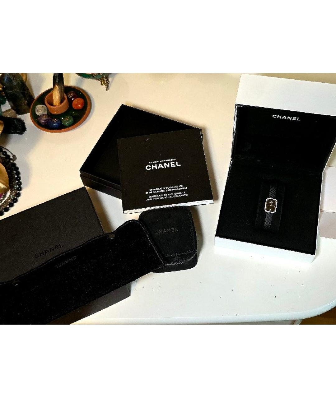 CHANEL Черные часы из белого золота, фото 4